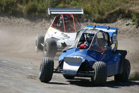Kim Klitlund i sin hurtige 500 ccm crosskart.
